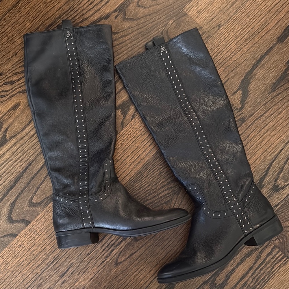 Sam Edelman leather studded knee high boots